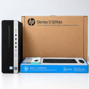 HP EliteDesk 800G5 full set with monitor box, keyboard and mouse